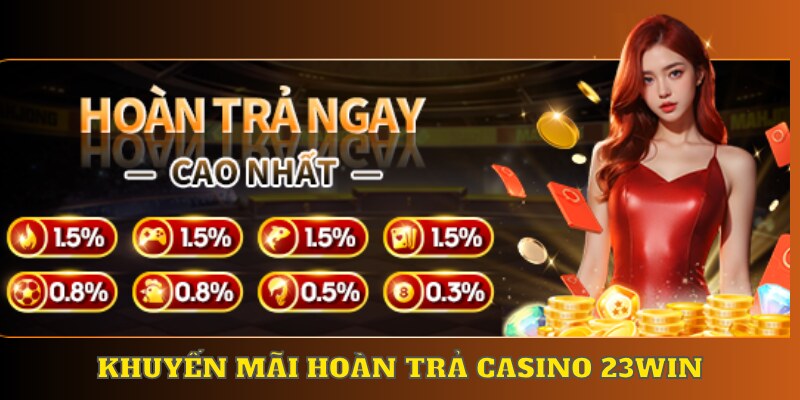 khuyến mãi hoàn trả 23win cho sảnh cược casino